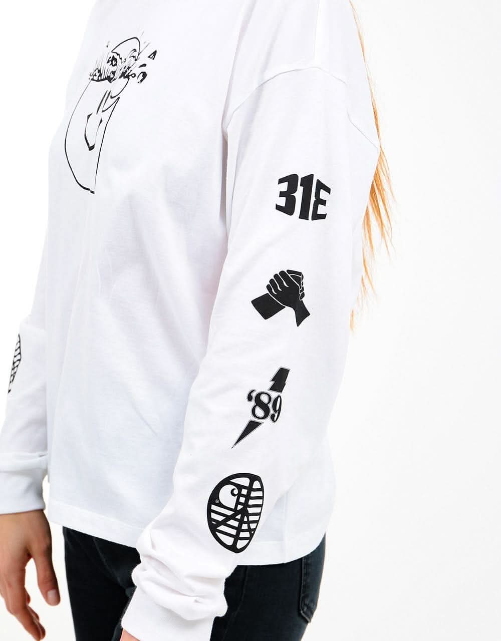 Carhartt WIP Womens L/S Tab T-Shirt - White/Black