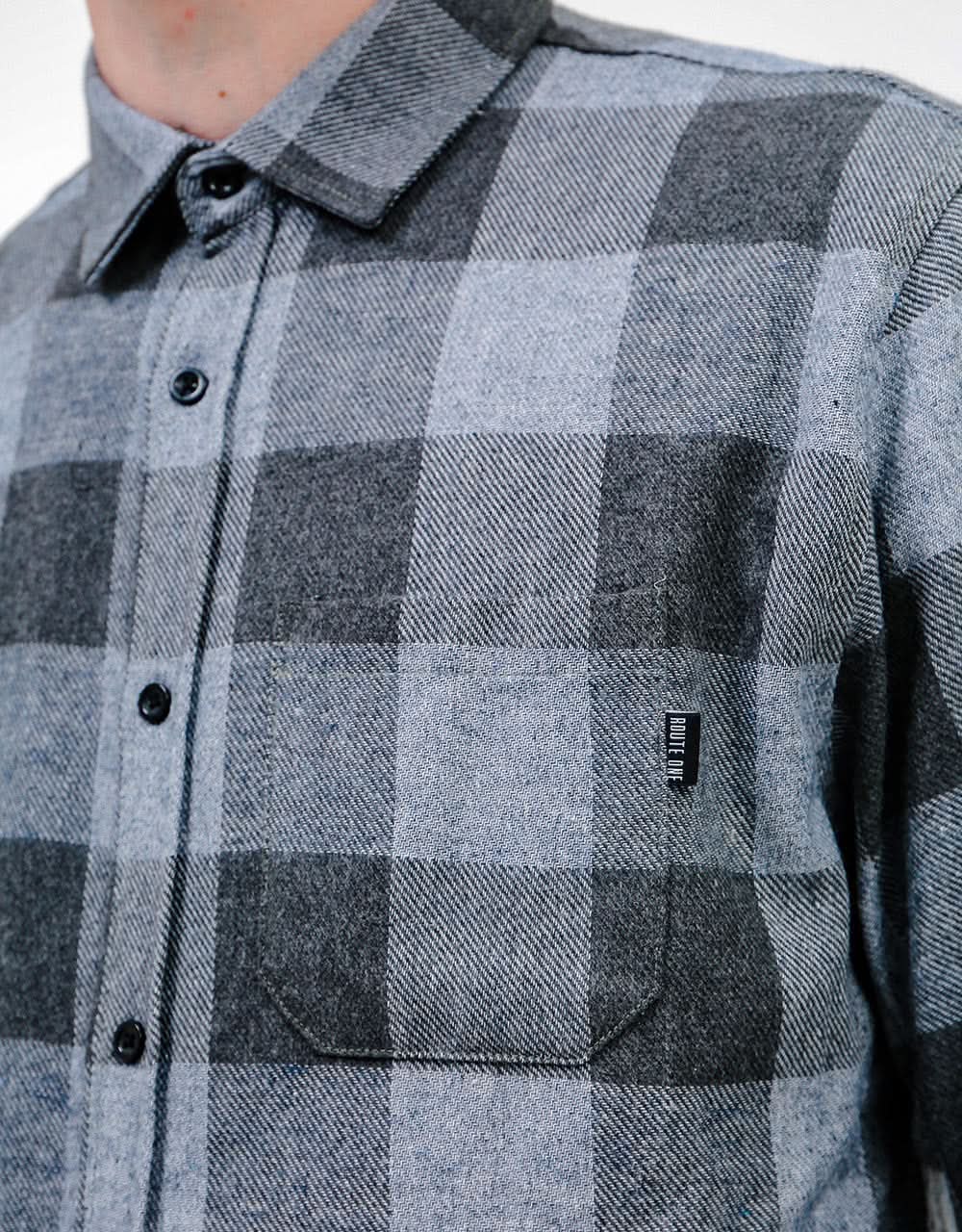 Route One Nevis Flannel Shirt - Black/Black
