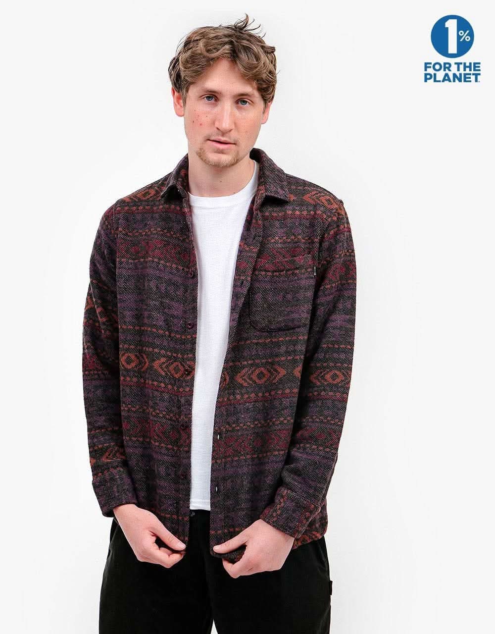 Route One Navajo Heavyweight Flannel Shirt - Purple/Multi