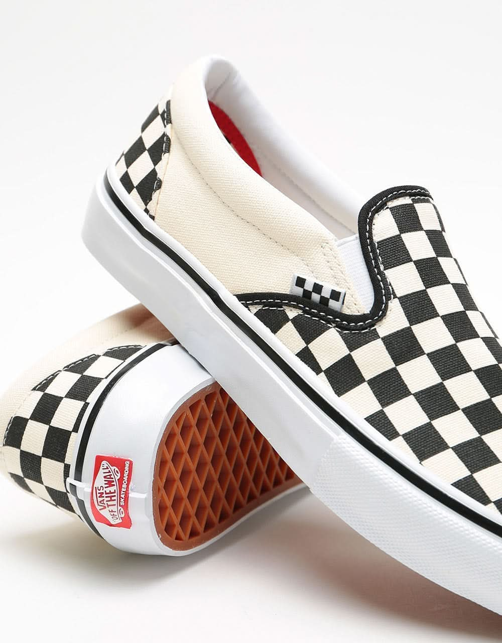 Vans Skate Slip-On Shoes - (Checkerboard) Black/Off White