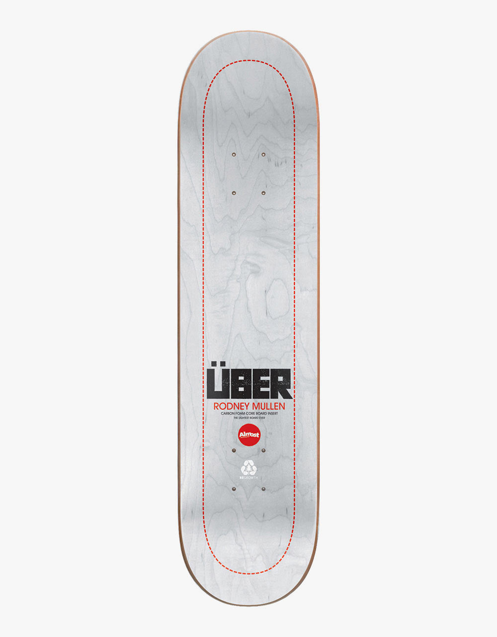 Almost Mullen Über White Skateboard Deck - 8.375"