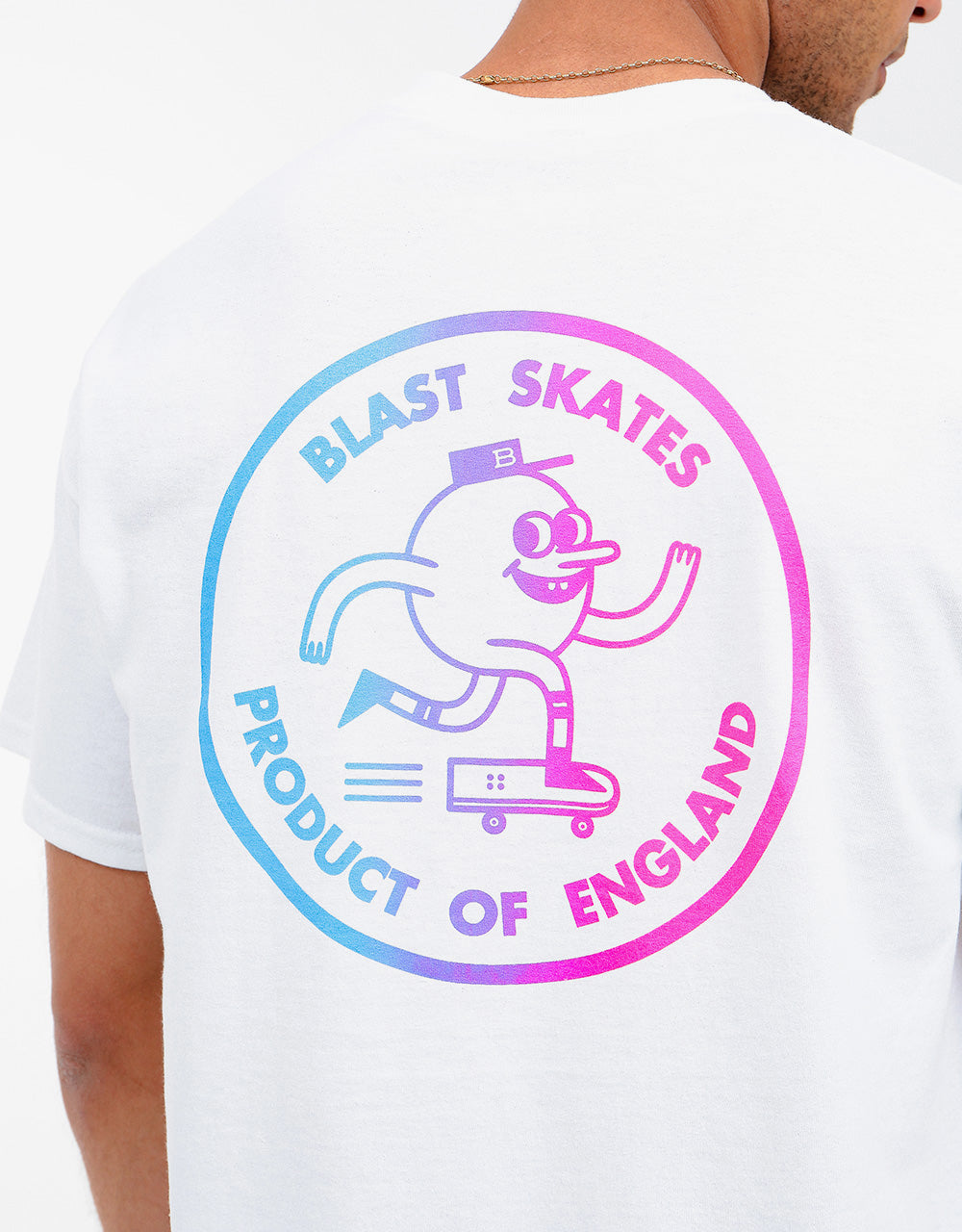 Blast Fade Classic Round T-Shirt - White