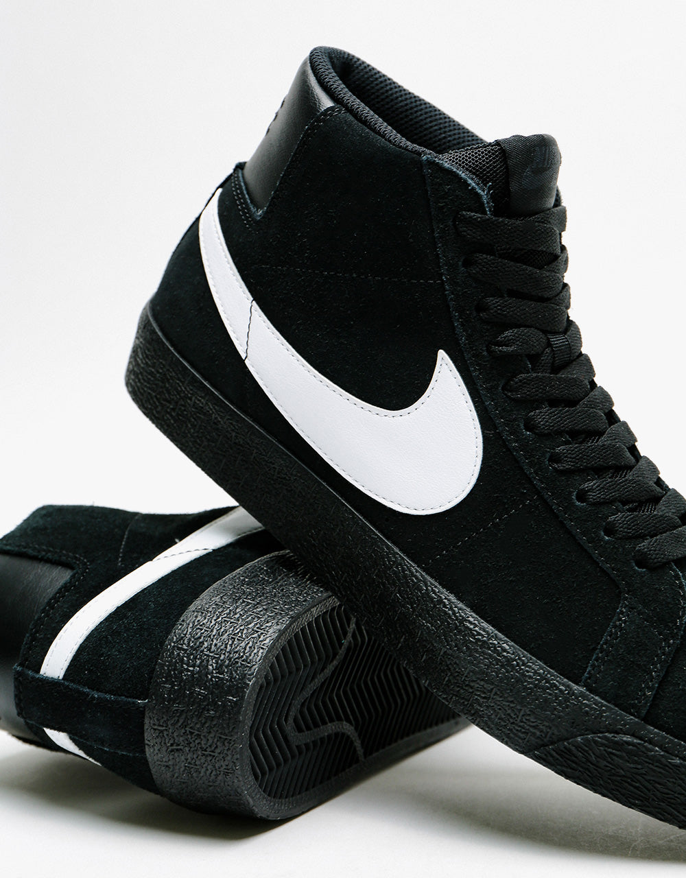 Nike SB Zoom Blazer Mid Skate Shoes - Black/White-Black-Black
