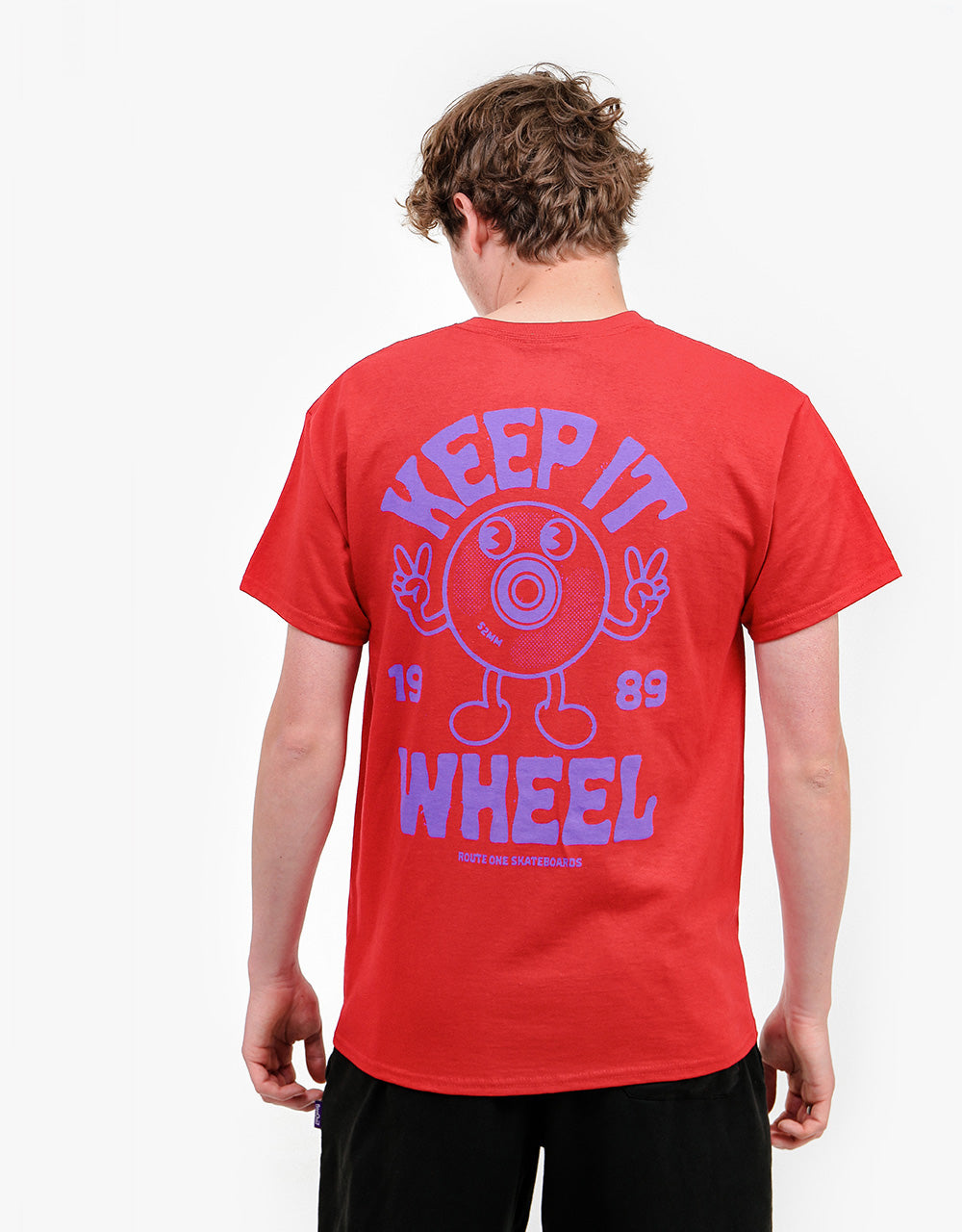 Route One Keep It Wheel T-Shirt - Cherry Red