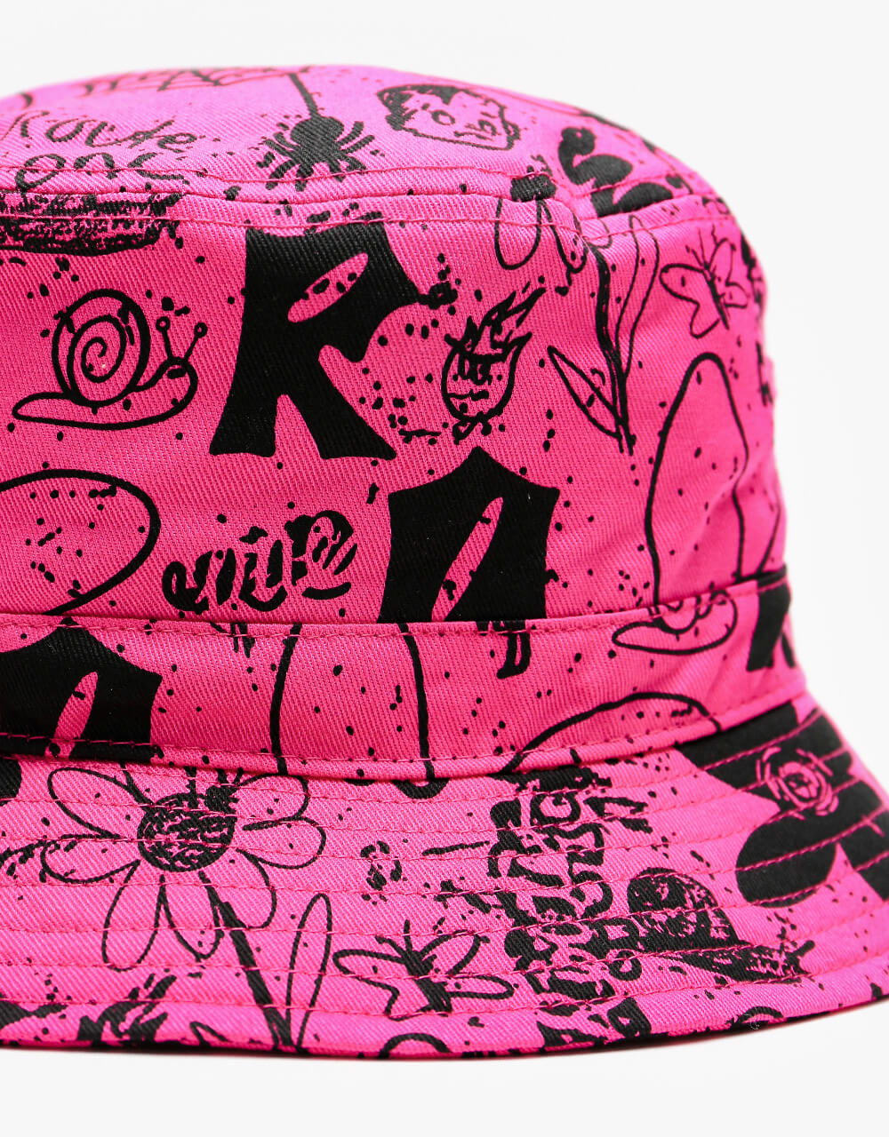 Route One Doodle Bucket Hat - Berry