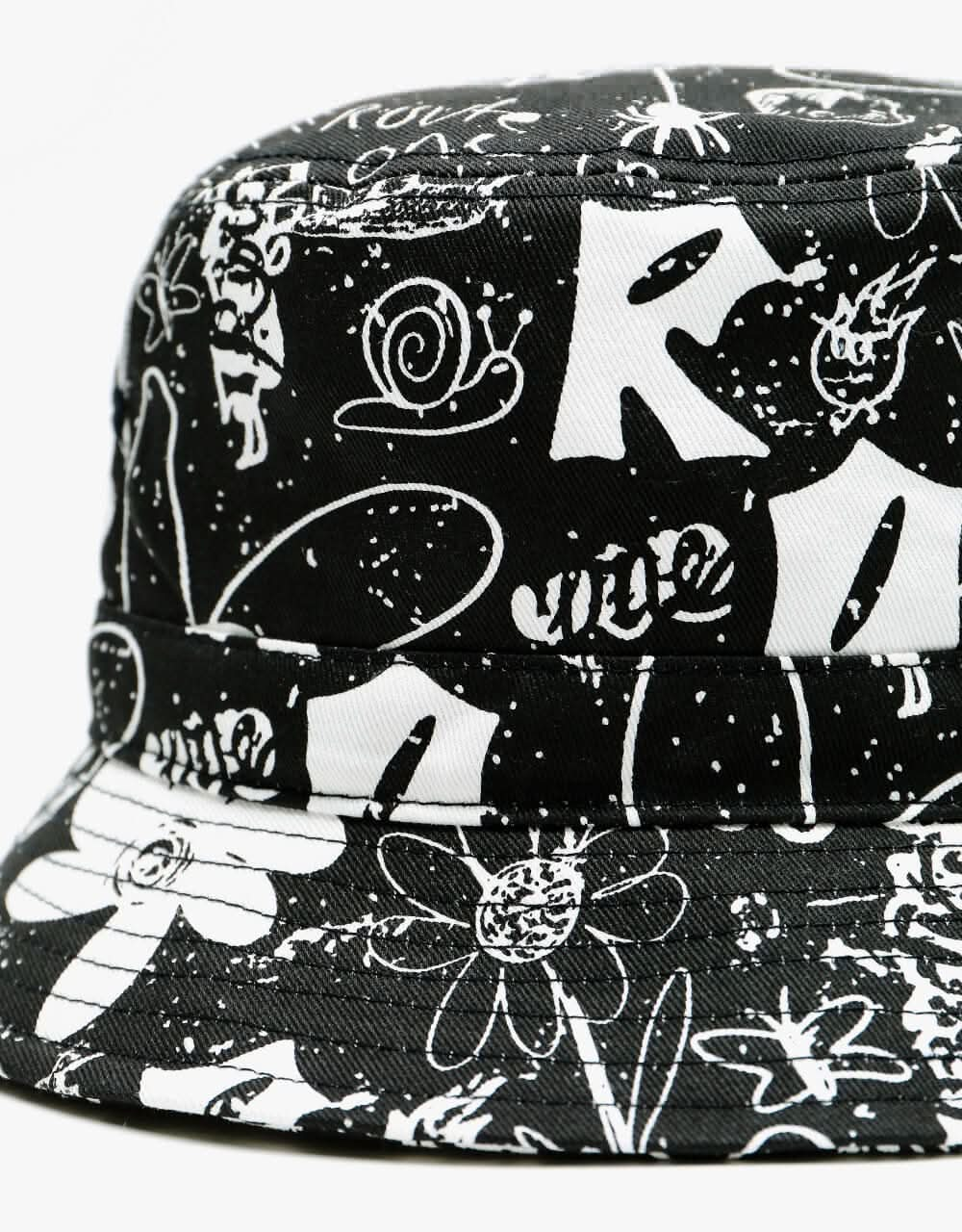 Route One Doodle Bucket Hat - Black