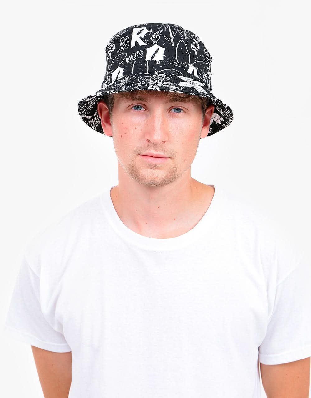 Route One Doodle Bucket Hat - Black