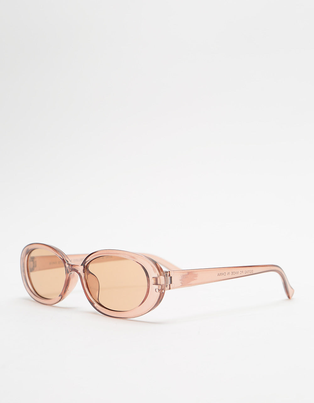Route One Retro Oval Sunglasses - Clear Brown Lens