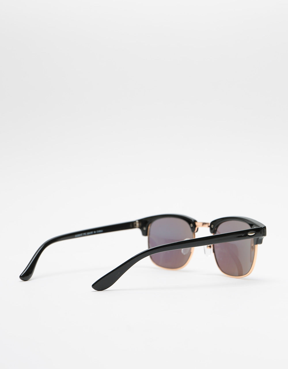 Route One New Clubmaster Sunglasses - Black Green Mirrored Lens
