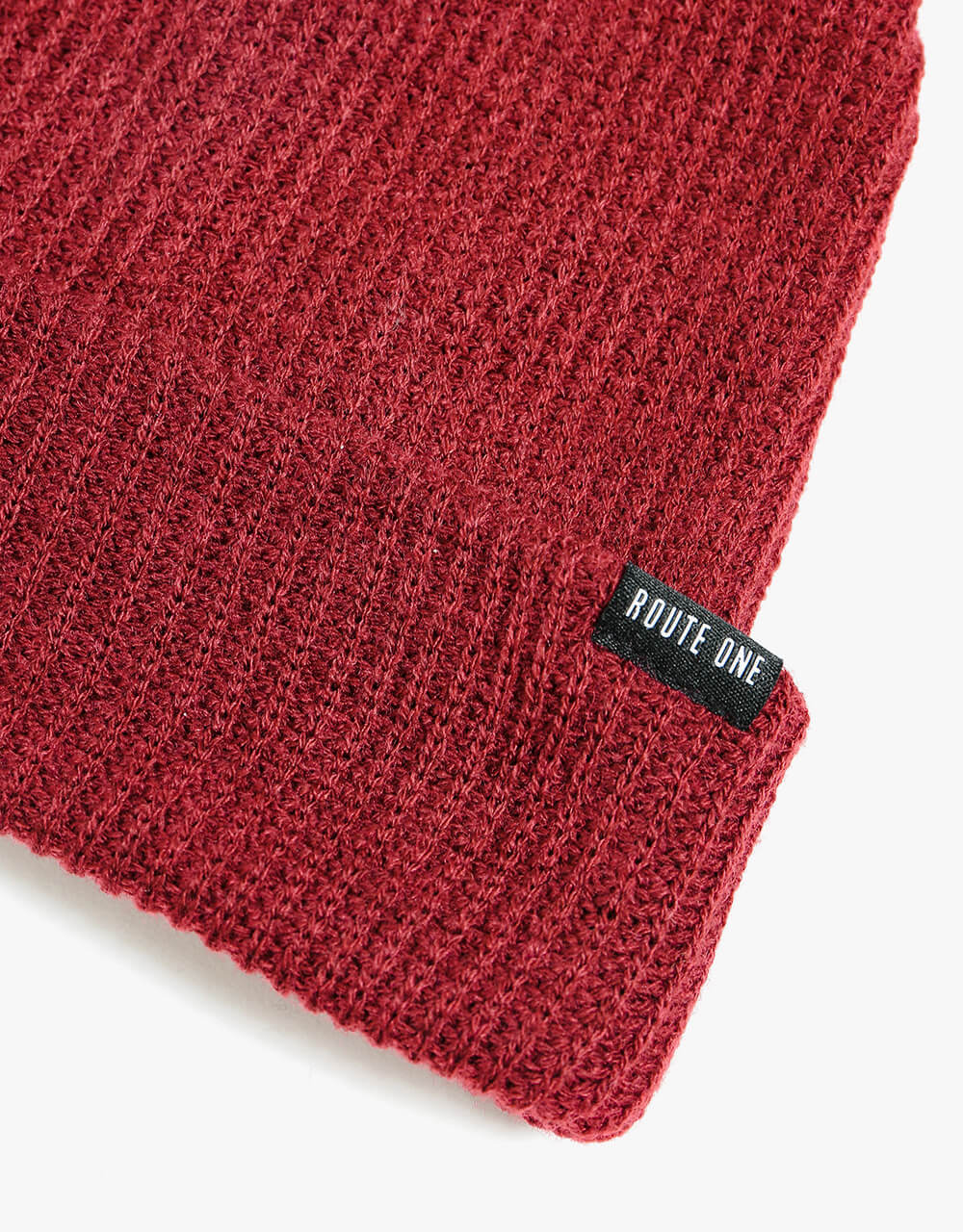Route One Recycled Fisherman Beanie - Burgundy