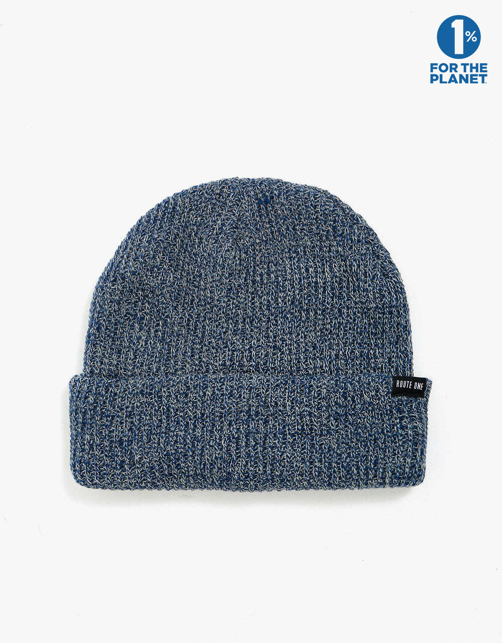 Route One Fisherman Beanie - Heather Blue