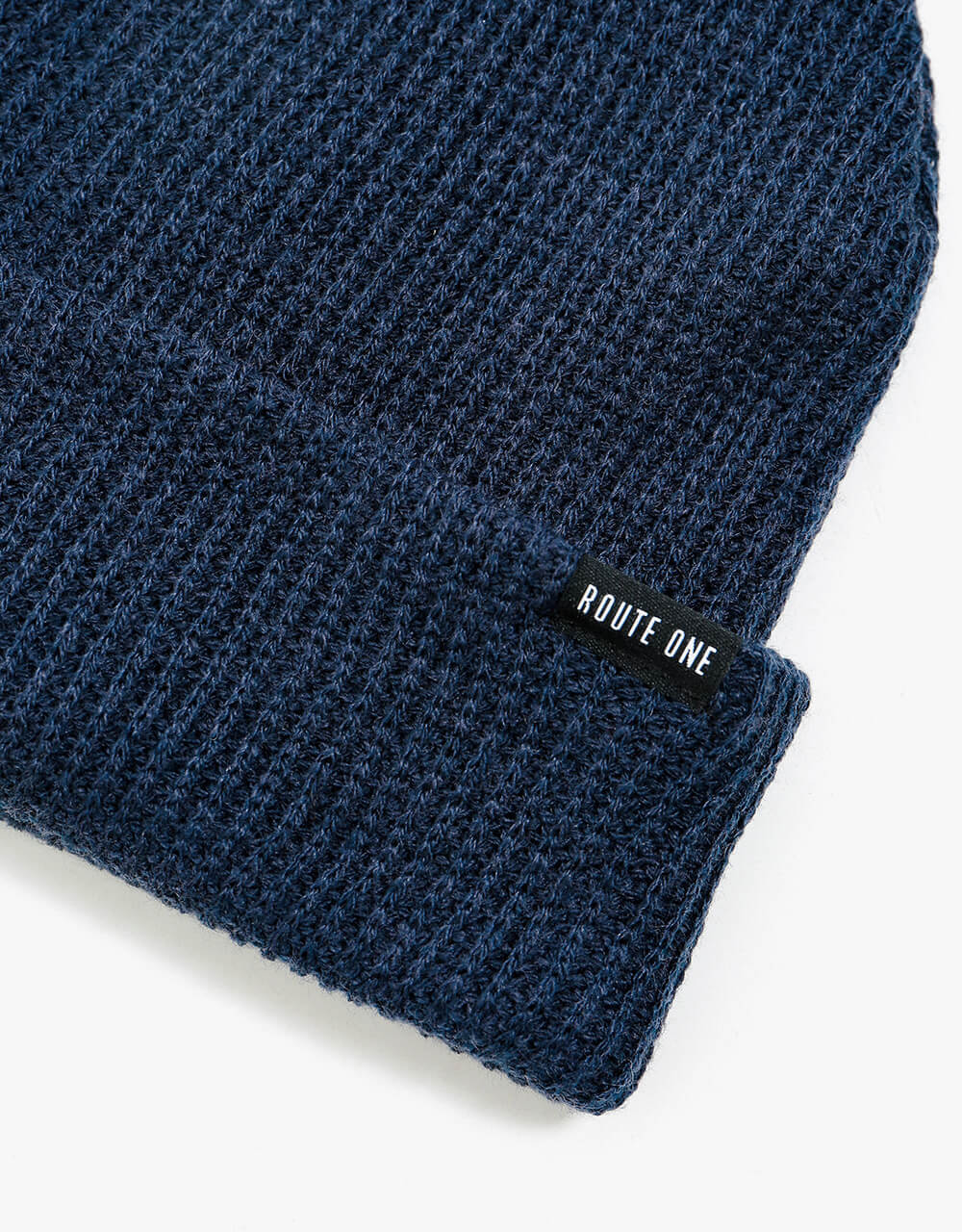 Route One Recycled Fisherman Beanie - Navy