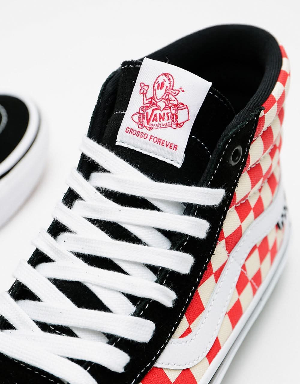 Vans Skate Sk8-Hi Reissue Skate Shoes - (Grosso) '84 Black/Red Check
