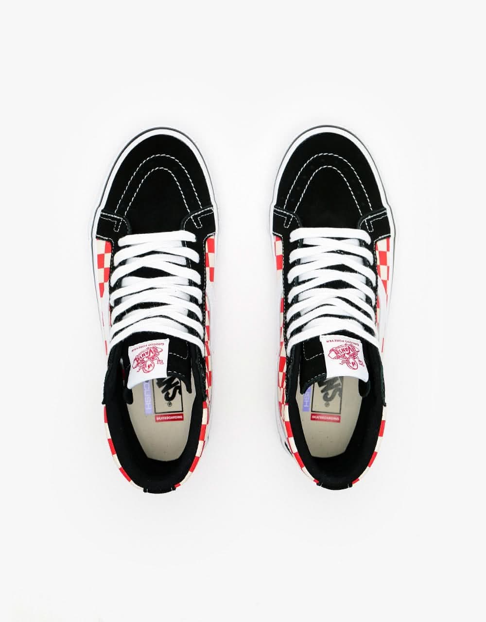 Vans Skate Sk8-Hi Reissue Skate Shoes - (Grosso) '84 Black/Red Check