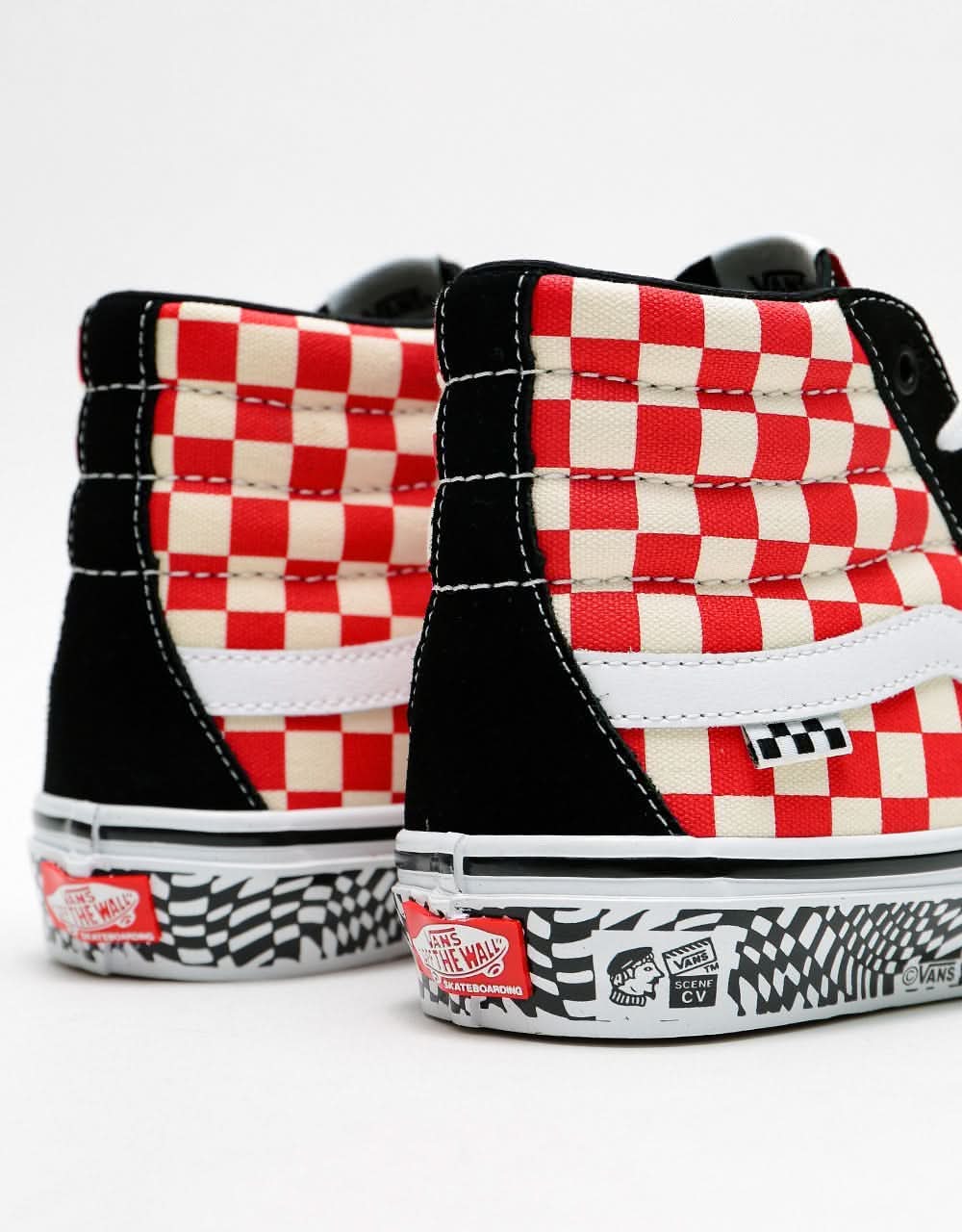 Vans Skate Sk8-Hi Reissue Skate Shoes - (Grosso) '84 Black/Red Check