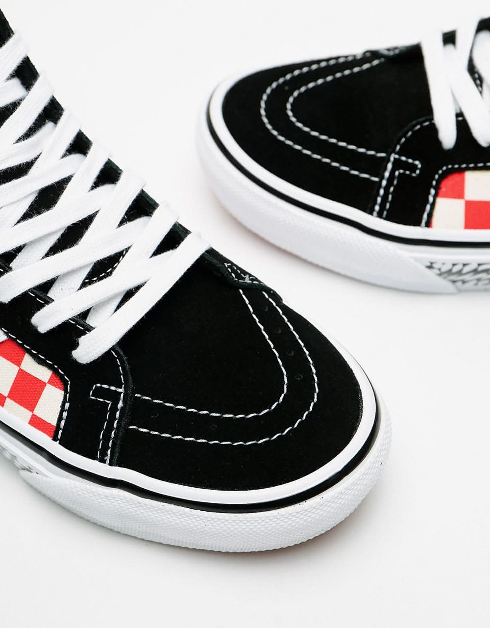 Vans Skate Sk8-Hi Reissue Skate Shoes - (Grosso) '84 Black/Red Check