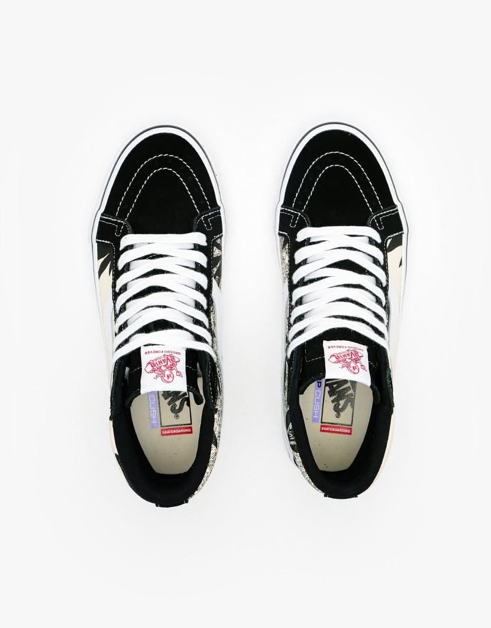 Vans Skate Sk8-Hi Reissue Skate Shoes - (Grosso) '84 Black/Palms