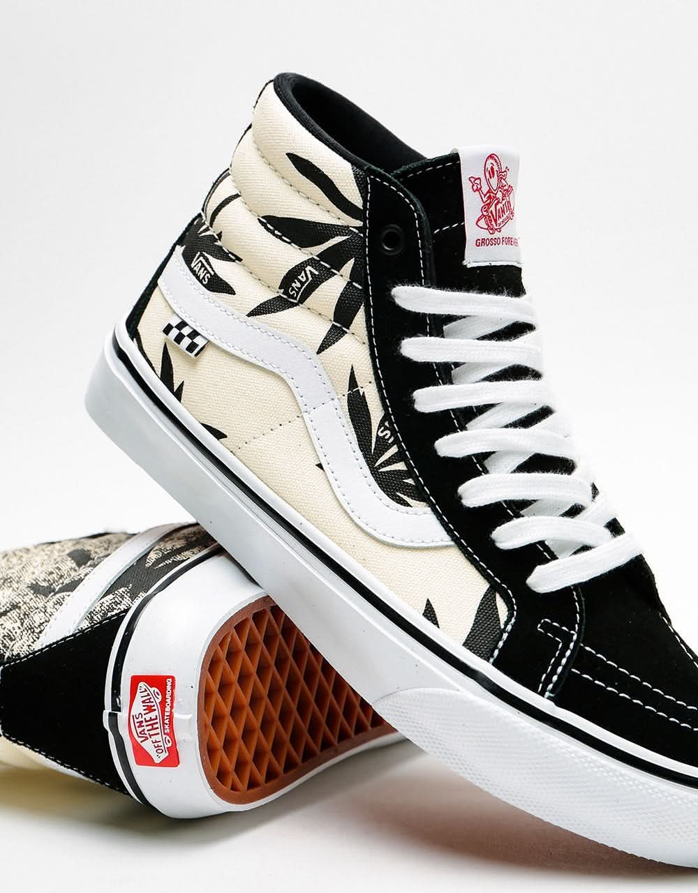 Vans Skate Sk8-Hi Reissue Skate Shoes - (Grosso) '84 Black/Palms