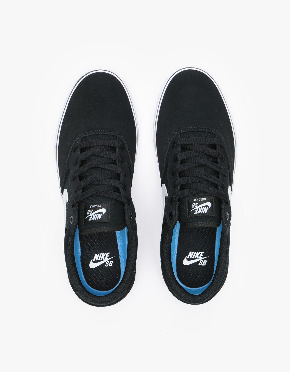 Nike SB Chron 2 Skate Shoes - Black/White-Black