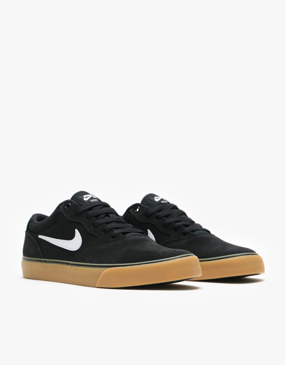 Nike SB Chron 2 Skate Shoes - Black/White-Black-Gum Light Brown