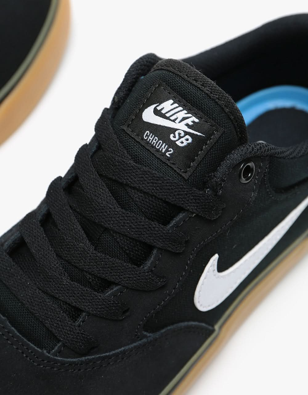 Nike SB Chron 2 Skate Shoes - Black/White-Black-Gum Light Brown