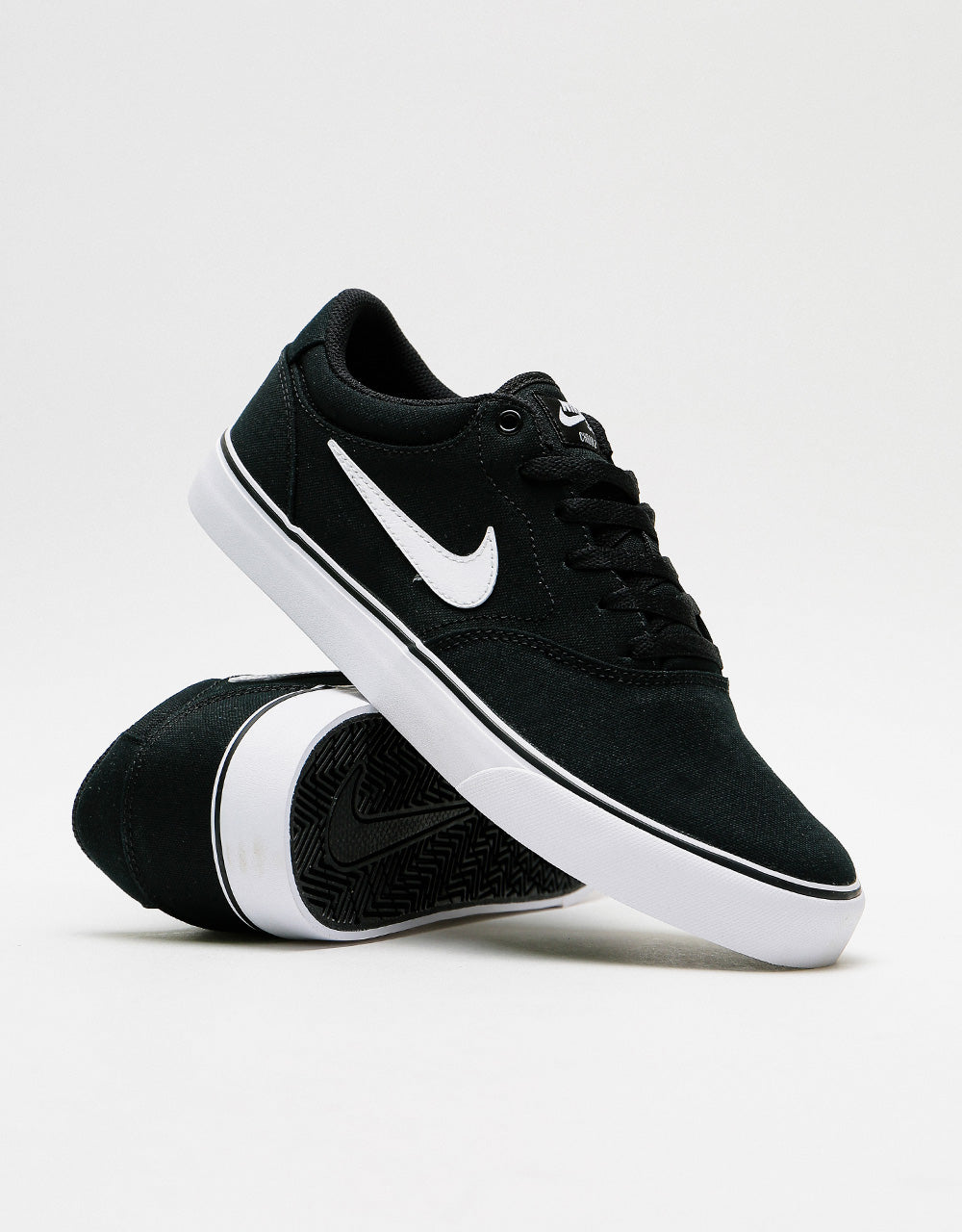 Nike SB Chron 2 Canvas Skate Shoes - Black/White-Black