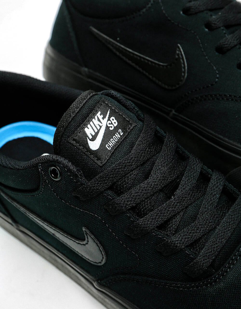 Nike SB Chron 2 Canvas Skate Shoes - Black/Black-Black