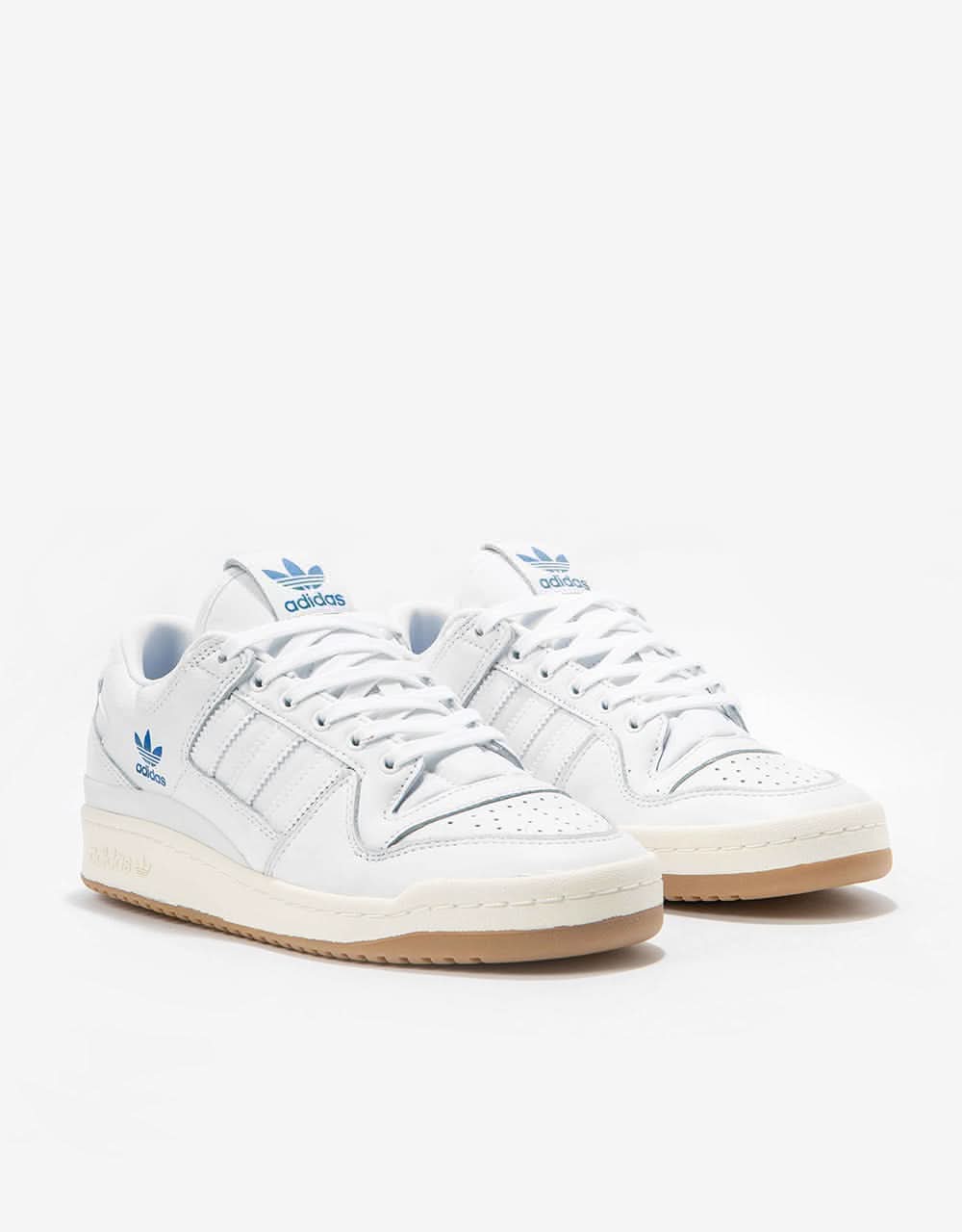 adidas Forum 84 Low ADV Skate Shoes - White/White/Bluebird