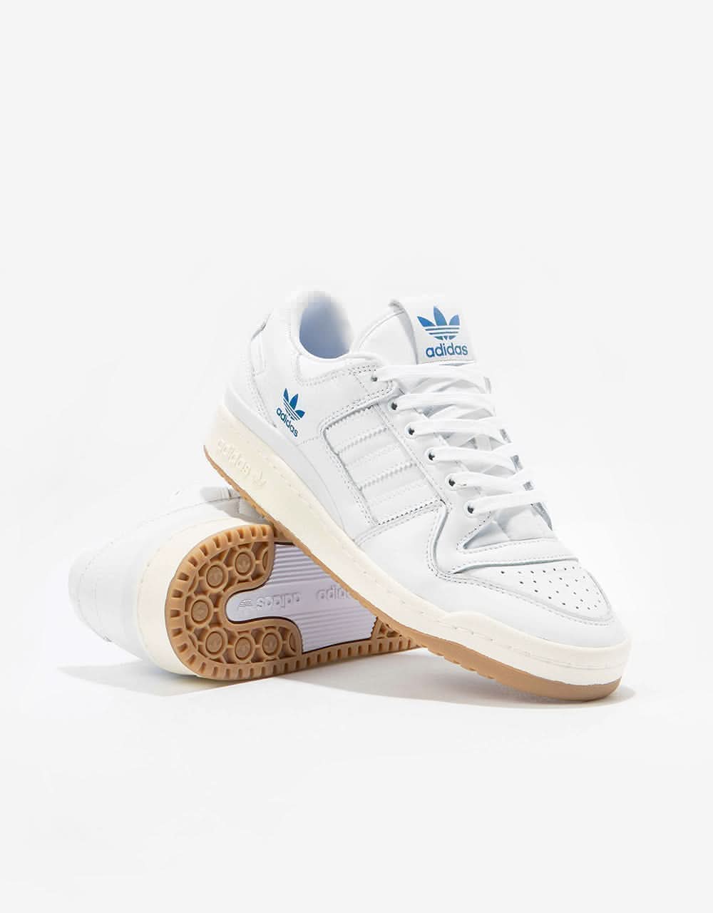 adidas Forum 84 Low ADV Skate Shoes - White/White/Bluebird