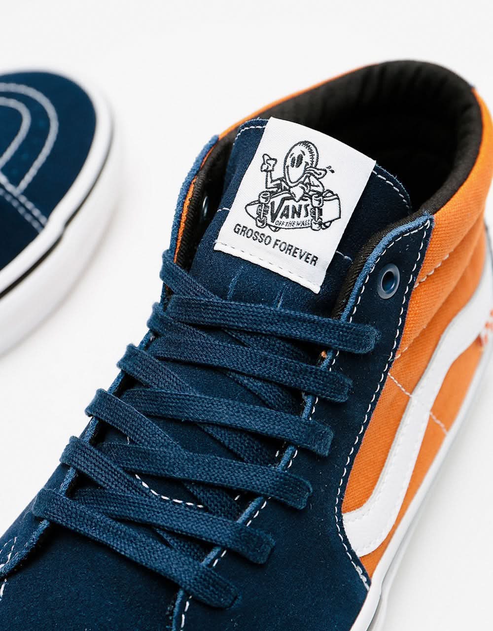 Vans Skate Grosso Mid Shoes - Navy/Orange