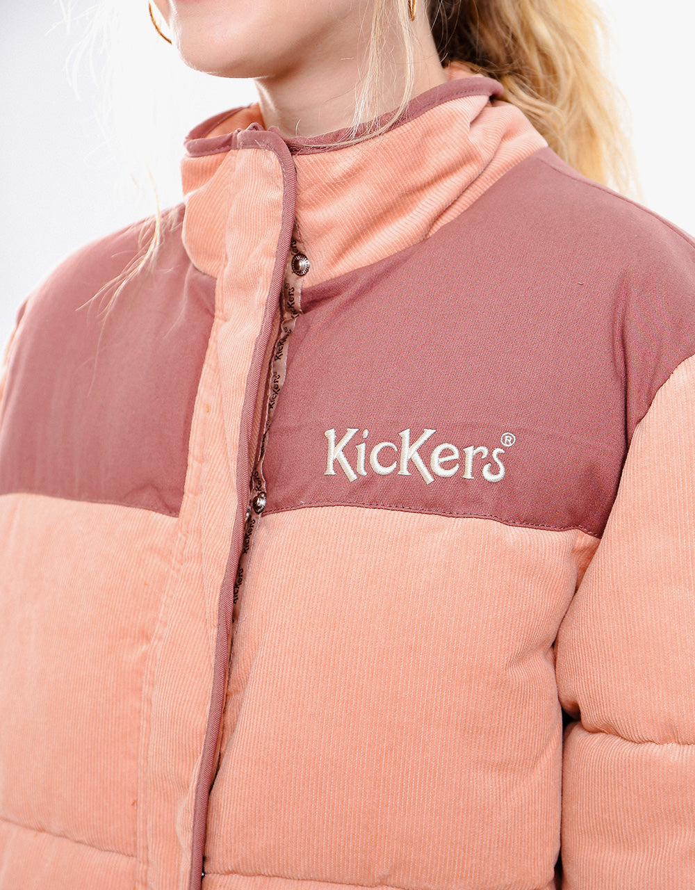 Kickers® Womens Cord Puffer - Dusty Pink