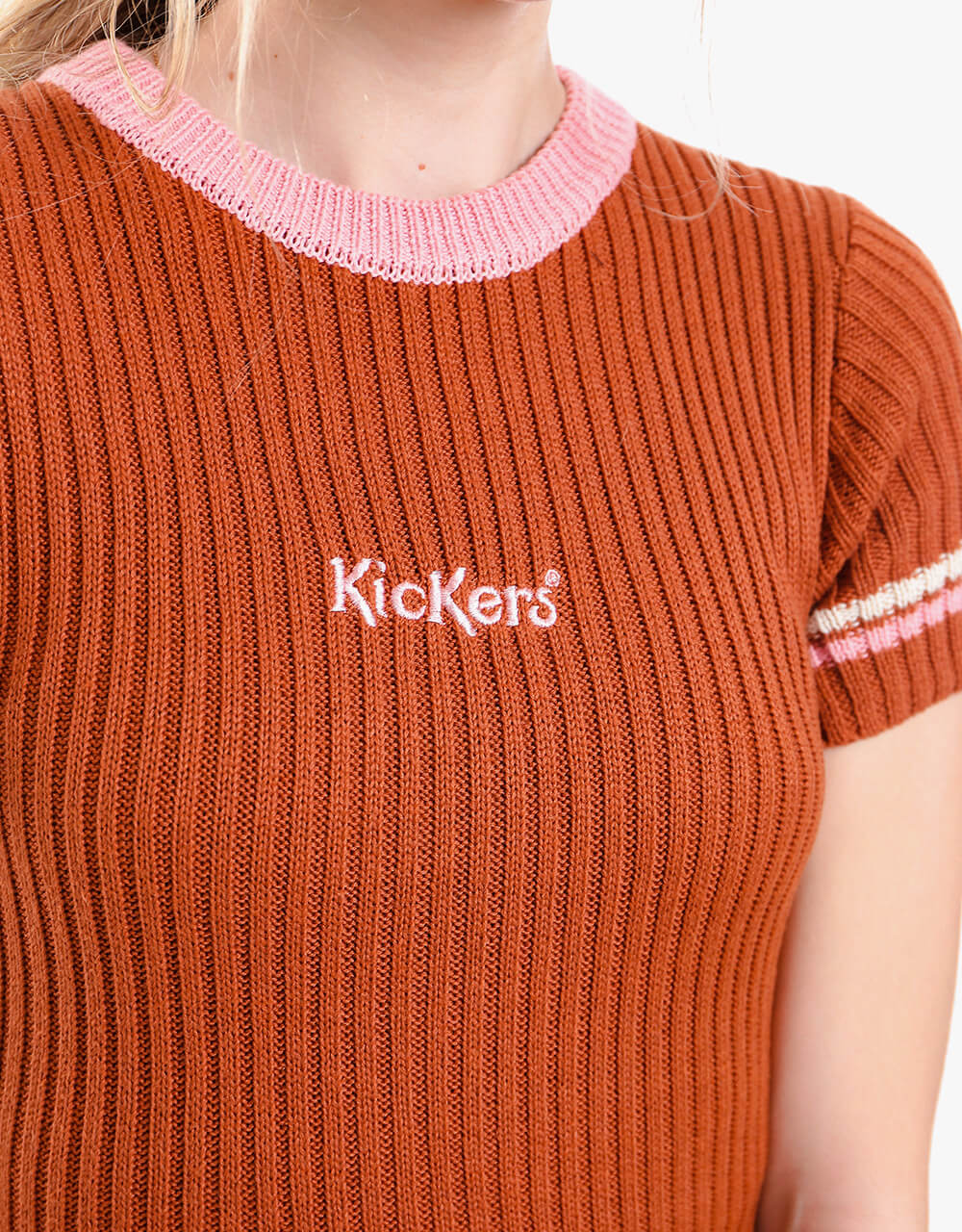 Kickers® Womens Rib Knit Mini Dress - Rust