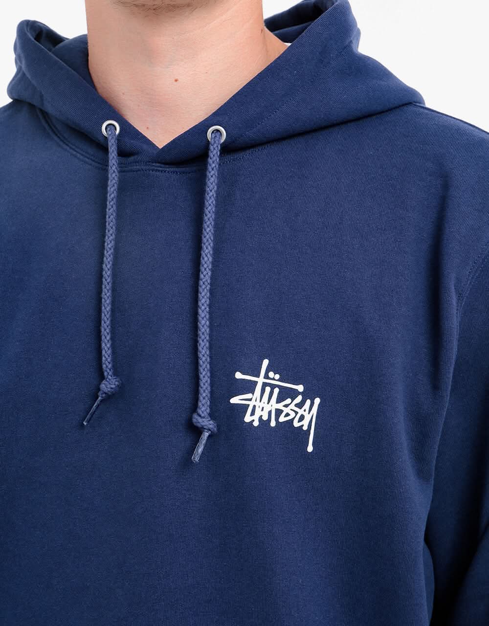 basic stussy hoodie navy