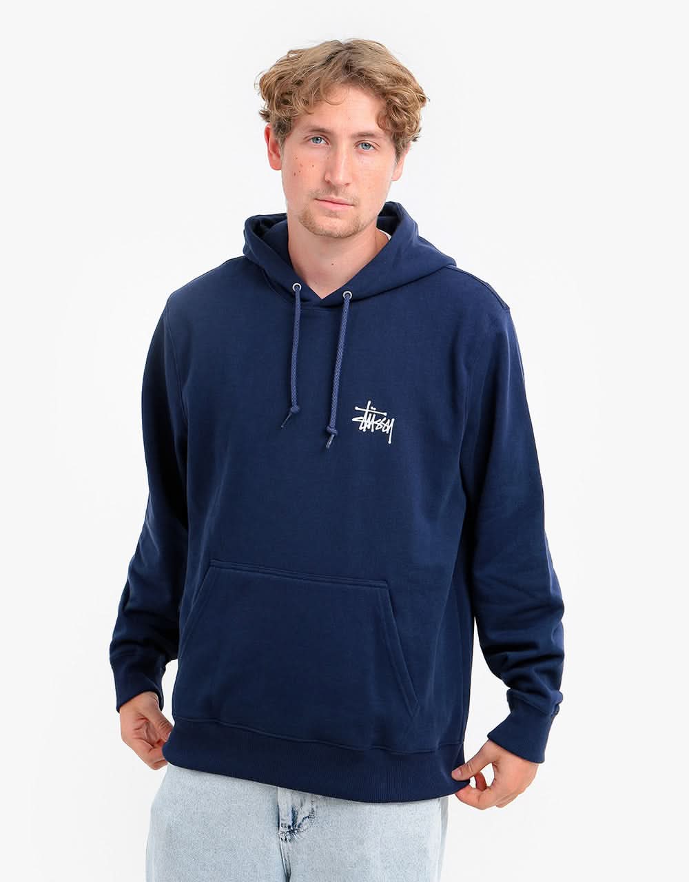 basic stussy hoodie navy