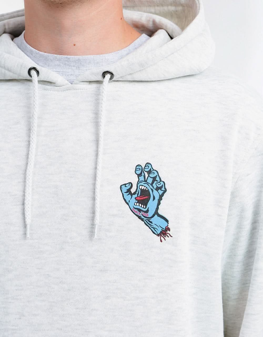 Santa Cruz Screaming Hand Chest Pullover Hoodie - Athletic Heather