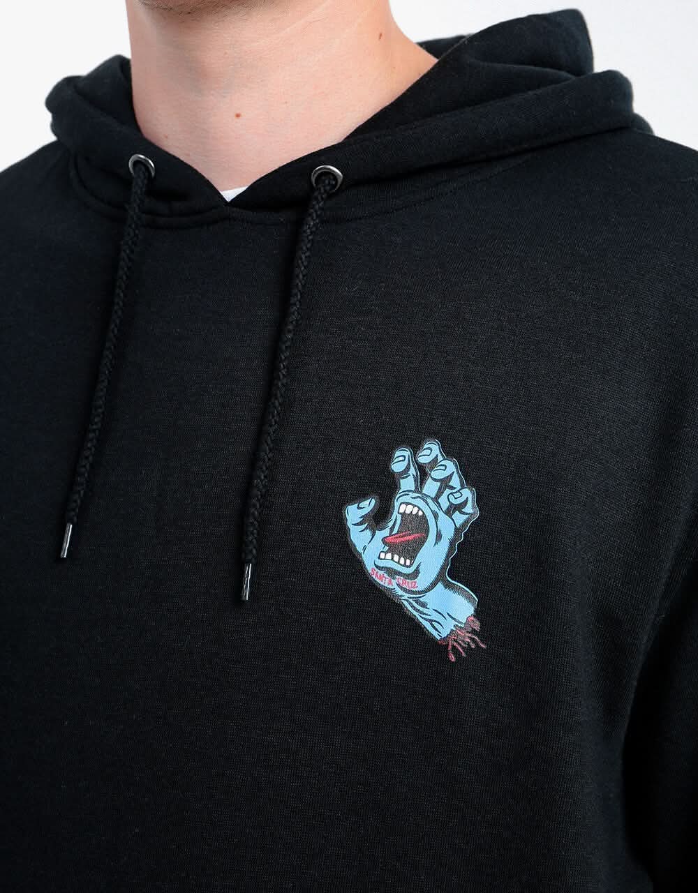 Santa Cruz Screaming Hand Chest Pullover Hoodie - Black