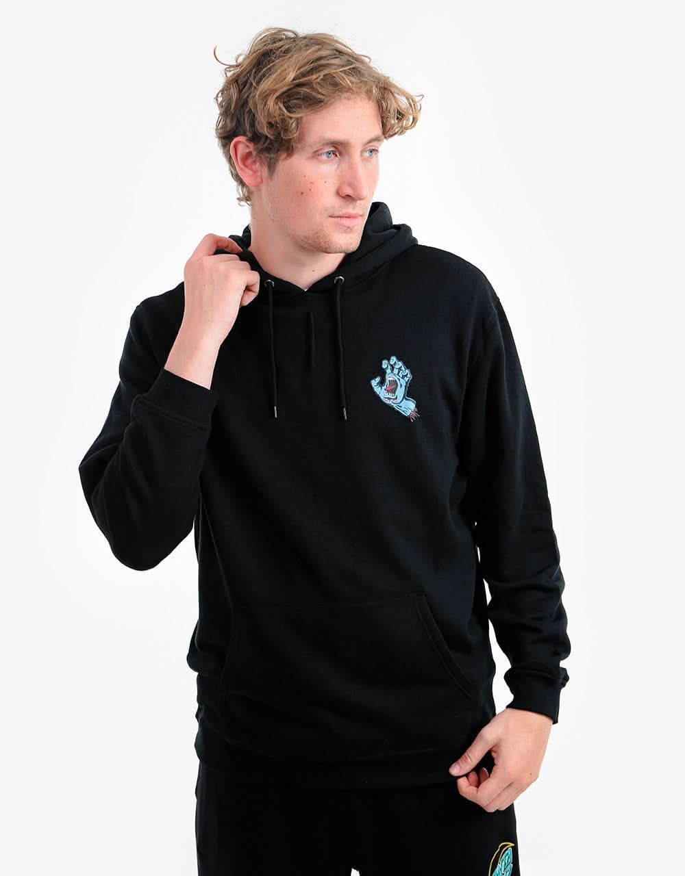 Santa Cruz Screaming Hand Chest Pullover Hoodie - Black