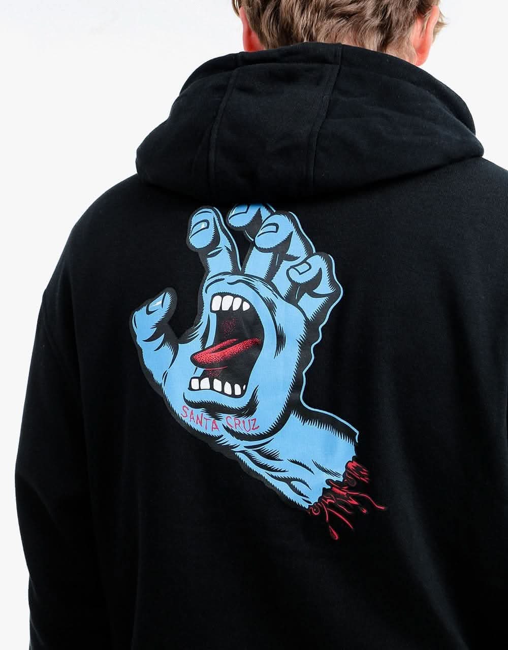 Santa Cruz Screaming Hand Chest Pullover Hoodie - Black