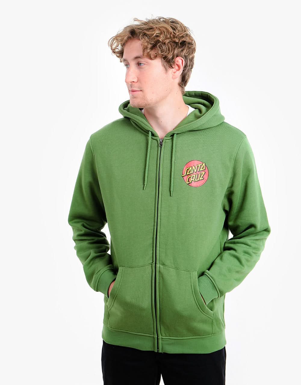 Santa Cruz Classic Dot Zip Hoodie - Dill Green