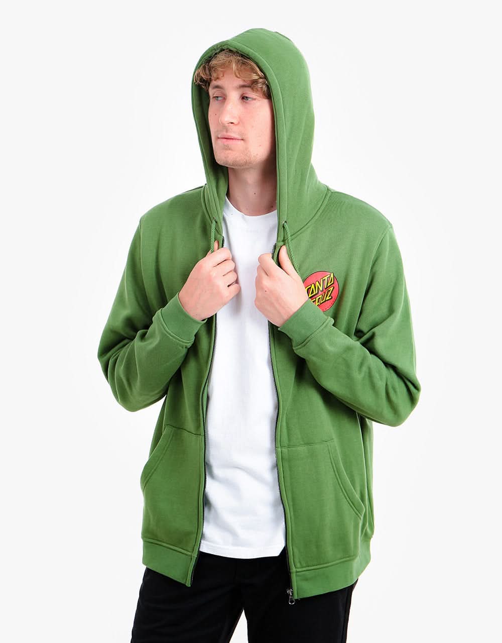 Santa Cruz Classic Dot Zip Hoodie - Dill Green