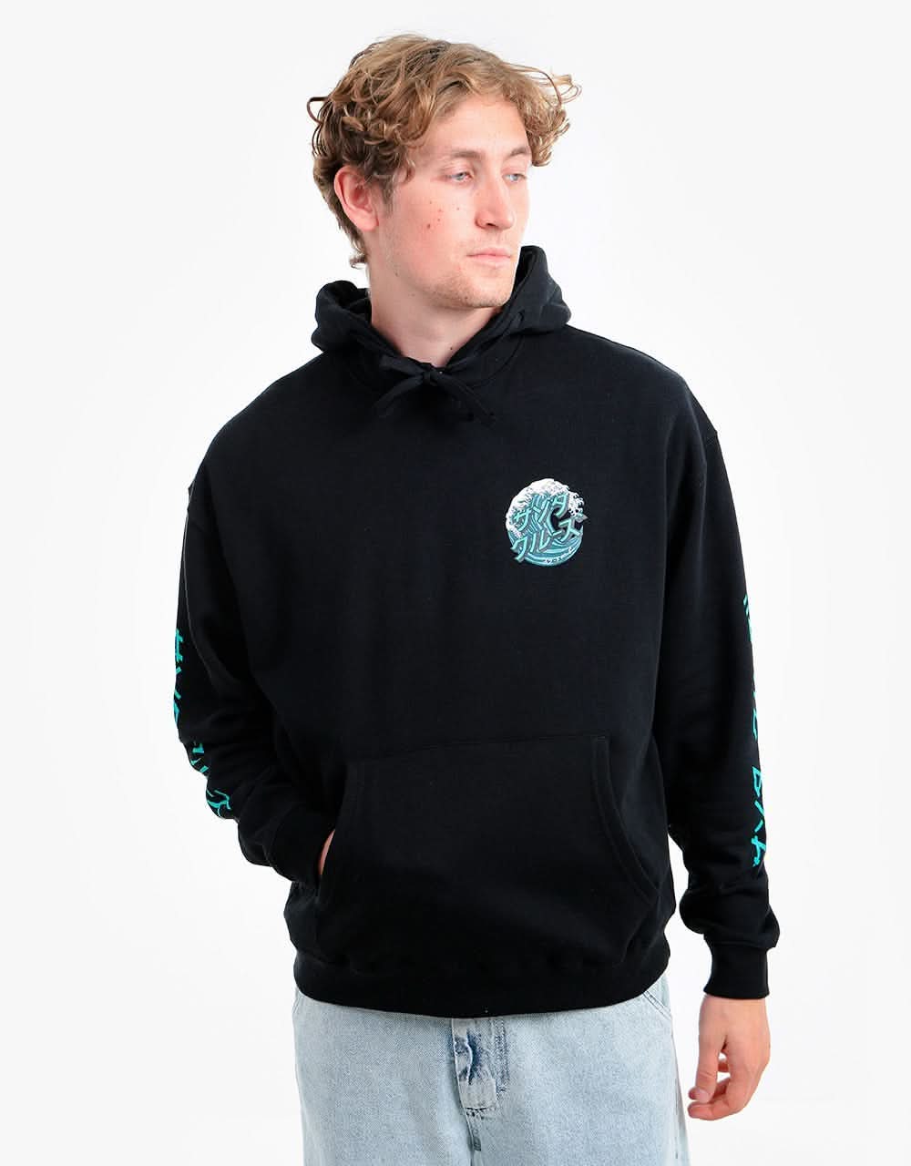 Santa Cruz Japanese Wave Dot Pullover Hoodie - Black