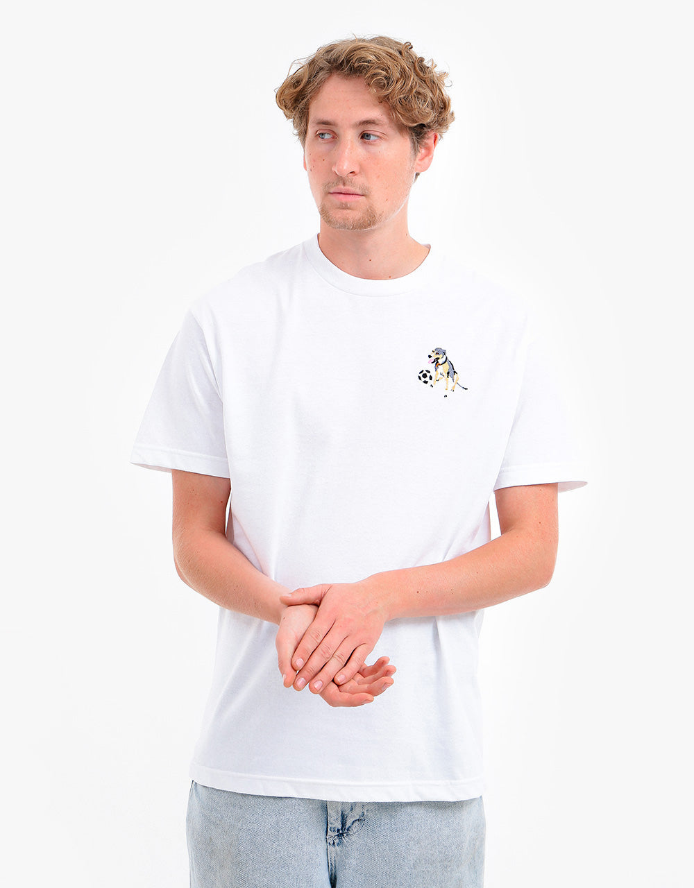 Pass Port Bobby Embroidery T-Shirt  - White