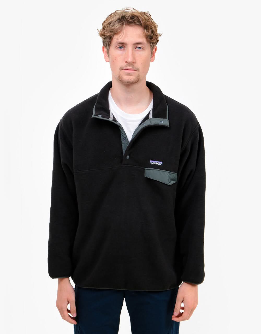 Patagonia Synchilla® Snap-T® Pullover - Black w/ Forge Grey