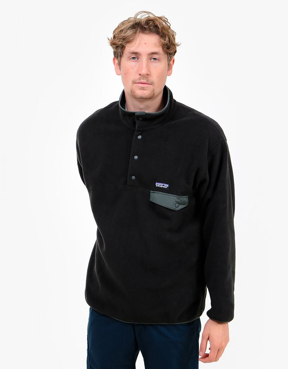 Patagonia Synchilla® Snap-T® Pullover - Black w/ Forge Grey