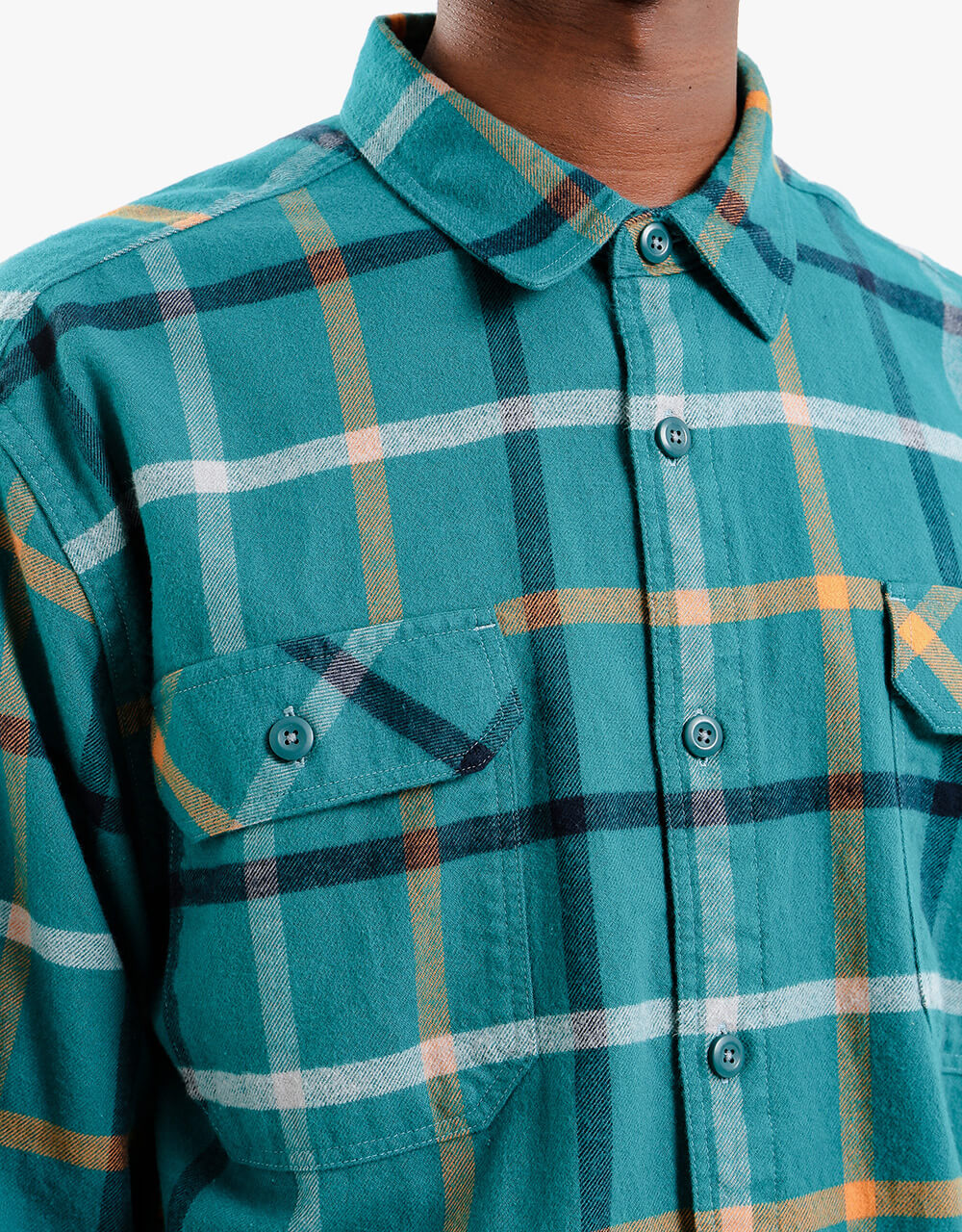 Patagonia L/S Organic Cotton Flannel Shirt - Brisk:Dark Borealis Green