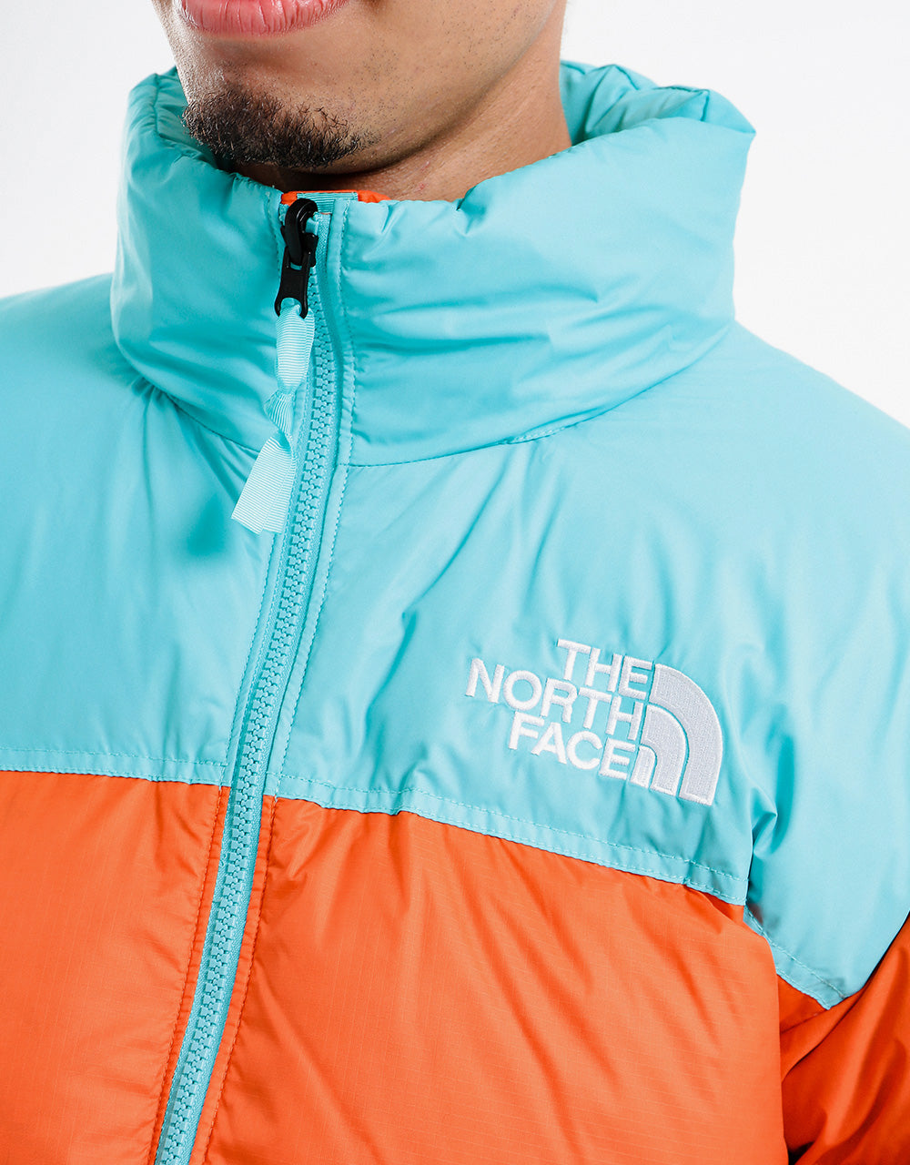 The North Face 1996 Retro Nuptse Jacket - Red Orange/Transantarctic Blue