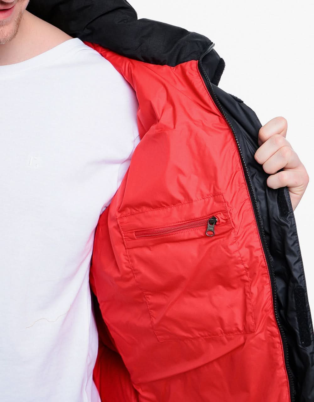 The North Face Black Box Himalayan Parka Jacket - TNF Blk/TNF Red