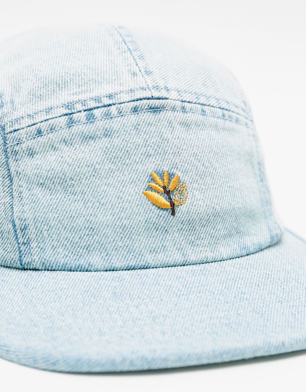 Magenta Plant 5 Panel Cap - Washed Denim