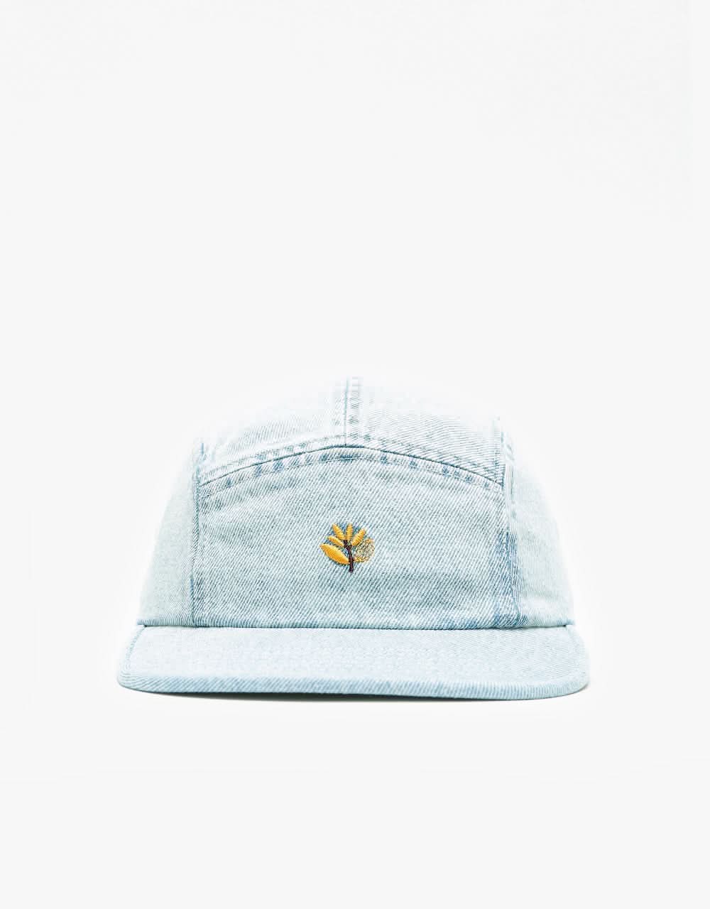 Magenta Plant 5 Panel Cap - Washed Denim