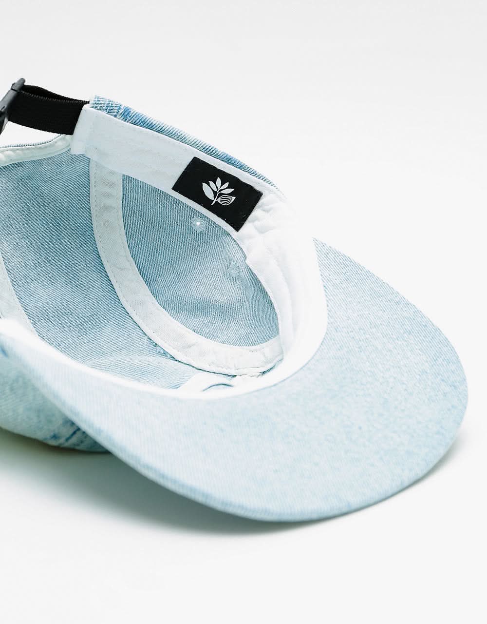 Magenta Plant 5 Panel Cap - Washed Denim